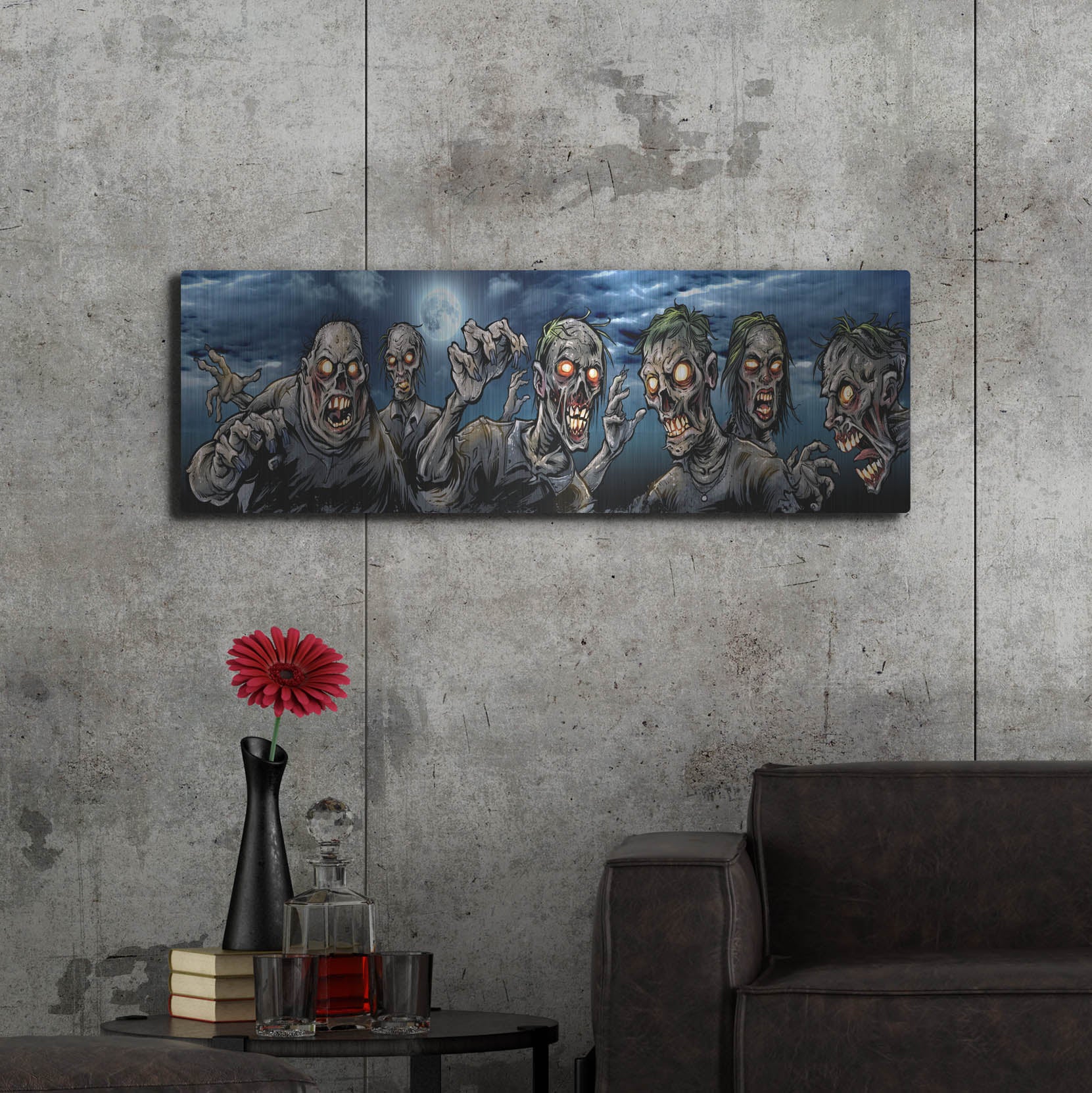 Luxe Metal Art 'Zombies Banner' by Flyland Designs, Metal Wall Art,48x16
