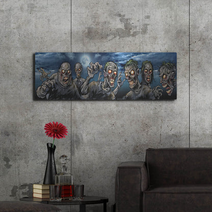 Luxe Metal Art 'Zombies Banner' by Flyland Designs, Metal Wall Art,48x16