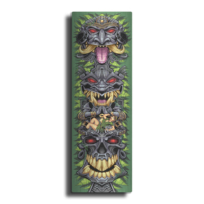 Luxe Metal Art 'Aztec Tiki Totem Skateboard' by Flyland Designs, Metal Wall Art