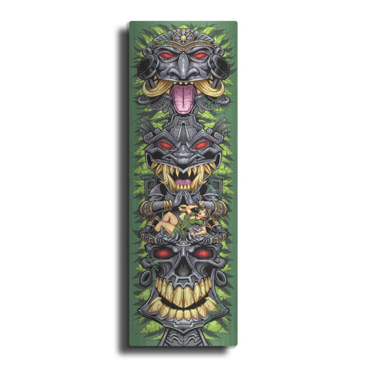Luxe Metal Art 'Aztec Tiki Totem Skateboard' by Flyland Designs, Metal Wall Art
