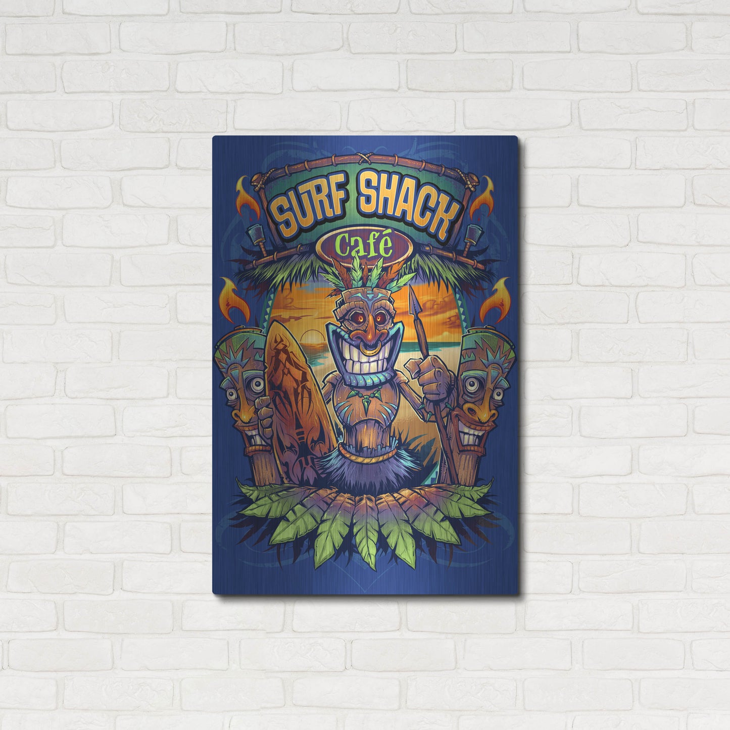 Luxe Metal Art 'Big Kahuna Tiki Man Licensing' by Flyland Designs, Metal Wall Art,24x36