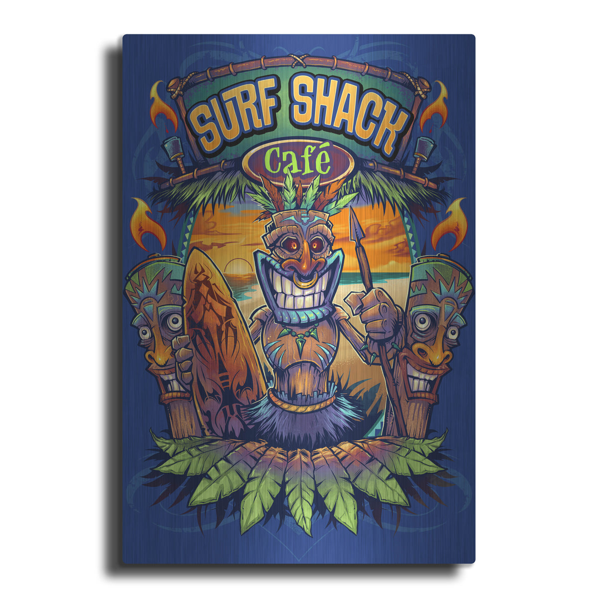 Luxe Metal Art 'Big Kahuna Tiki Man Licensing' by Flyland Designs, Metal Wall Art