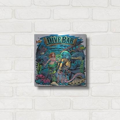 Luxe Metal Art 'Dive Bar' by Flyland Designs, Metal Wall Art,12x12