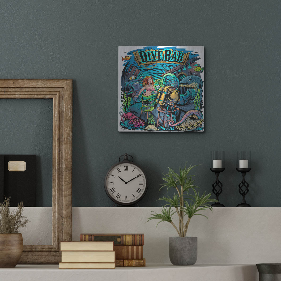 Luxe Metal Art 'Dive Bar' by Flyland Designs, Metal Wall Art,12x12