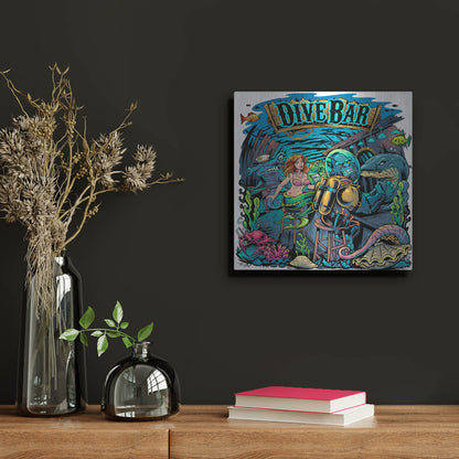 Luxe Metal Art 'Dive Bar' by Flyland Designs, Metal Wall Art,12x12