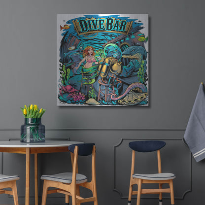 Luxe Metal Art 'Dive Bar' by Flyland Designs, Metal Wall Art,36x36