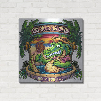 Luxe Metal Art 'Gator Full Color' by Flyland Designs, Metal Wall Art,36x36