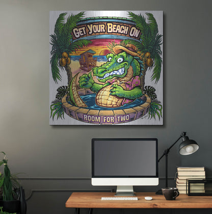 Luxe Metal Art 'Gator Full Color' by Flyland Designs, Metal Wall Art,36x36