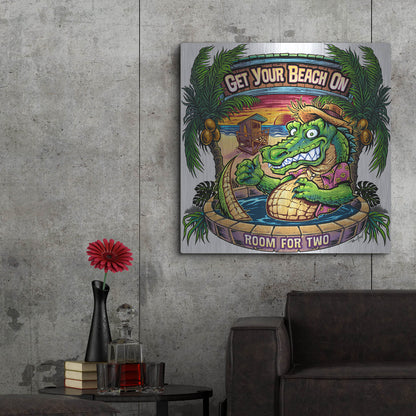 Luxe Metal Art 'Gator Full Color' by Flyland Designs, Metal Wall Art,36x36