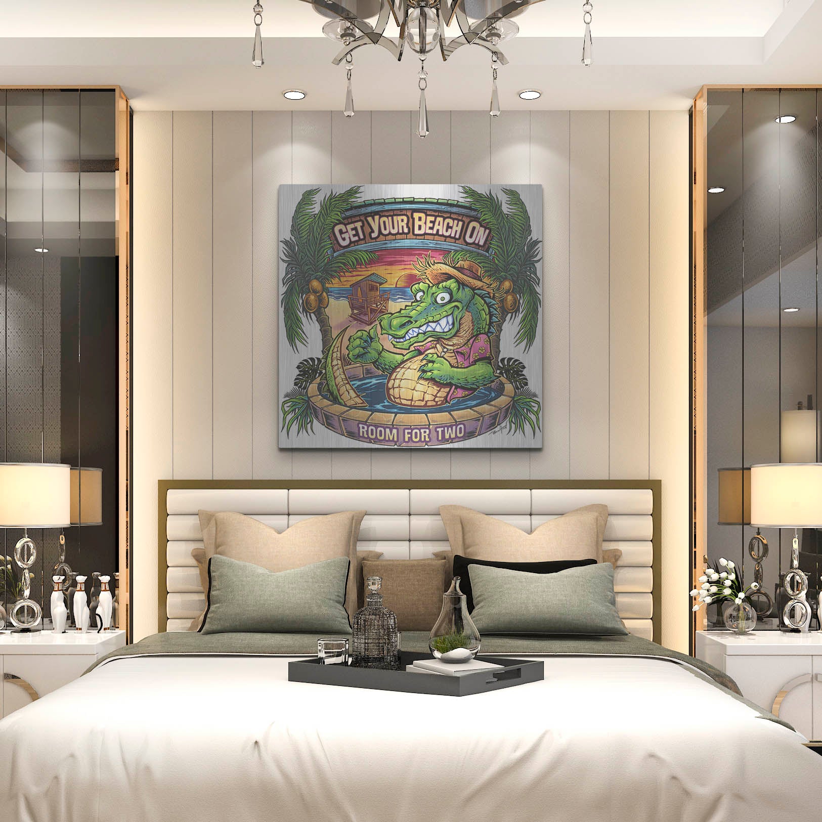 Luxe Metal Art 'Gator Full Color' by Flyland Designs, Metal Wall Art,36x36