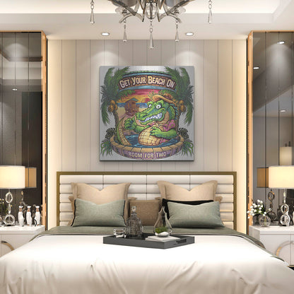 Luxe Metal Art 'Gator Full Color' by Flyland Designs, Metal Wall Art,36x36