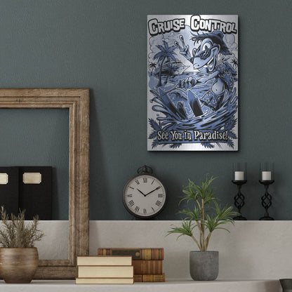 Luxe Metal Art 'Gecko Water Skiing' by Flyland Designs, Metal Wall Art,12x16