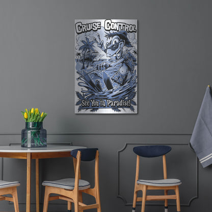 Luxe Metal Art 'Gecko Water Skiing' by Flyland Designs, Metal Wall Art,24x36