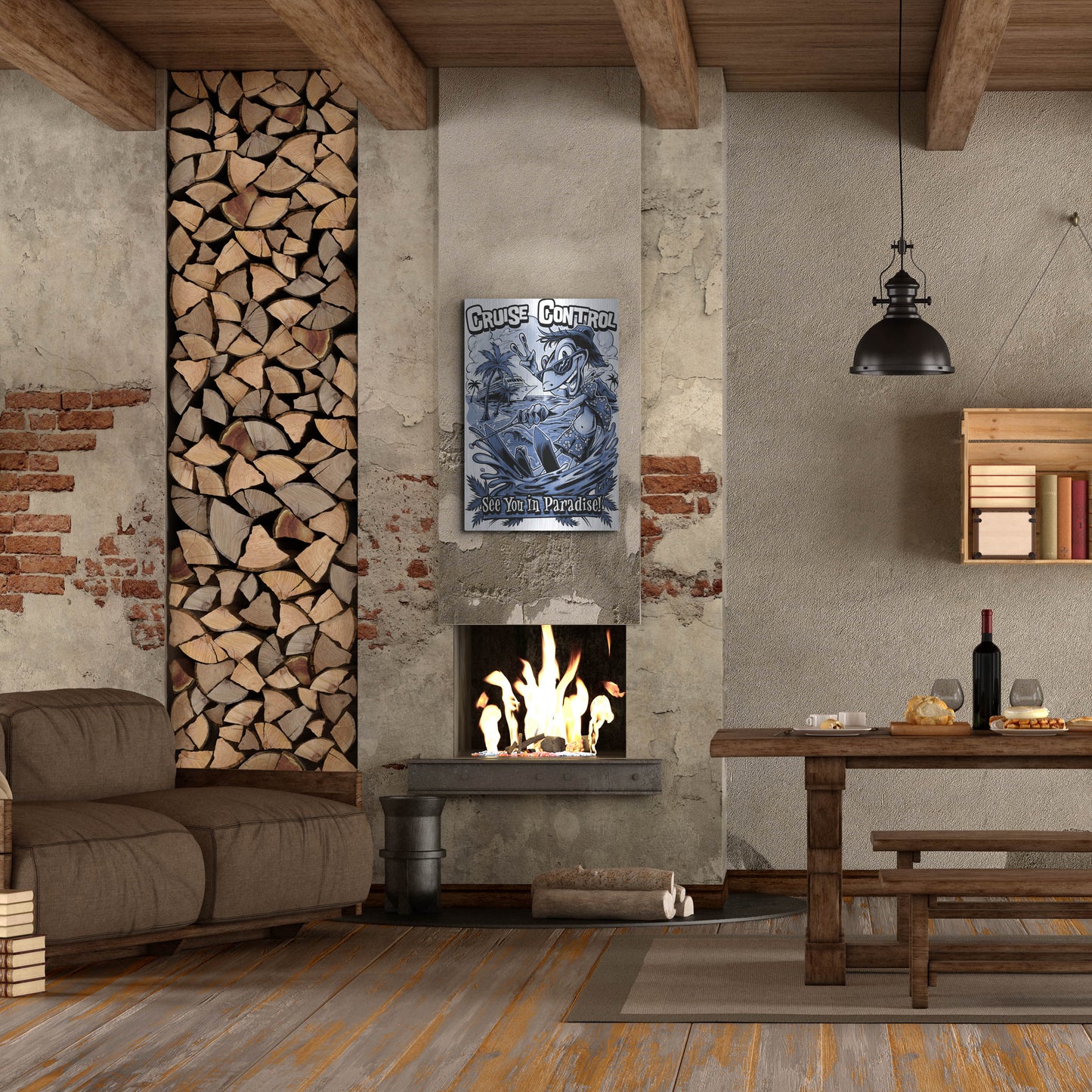 Luxe Metal Art 'Gecko Water Skiing' by Flyland Designs, Metal Wall Art,24x36