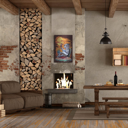 Luxe Metal Art 'Halloween At The Beach - Dracula' by Flyland Designs, Metal Wall Art,24x36