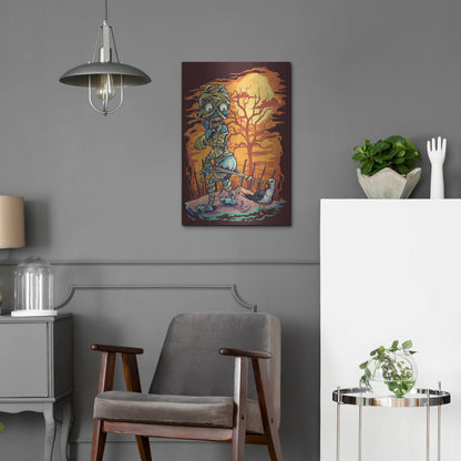 Luxe Metal Art 'Halloween At The Beach - Mummy' by Flyland Designs, Metal Wall Art,16x24