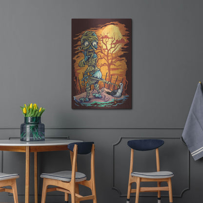 Luxe Metal Art 'Halloween At The Beach - Mummy' by Flyland Designs, Metal Wall Art,24x36
