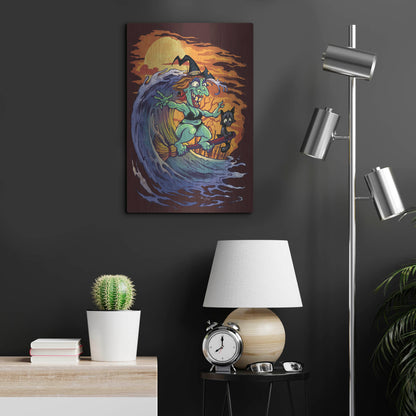 Luxe Metal Art 'Halloween At The Beach - Witch' by Flyland Designs, Metal Wall Art,16x24