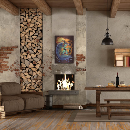 Luxe Metal Art 'Halloween At The Beach - Witch' by Flyland Designs, Metal Wall Art,24x36