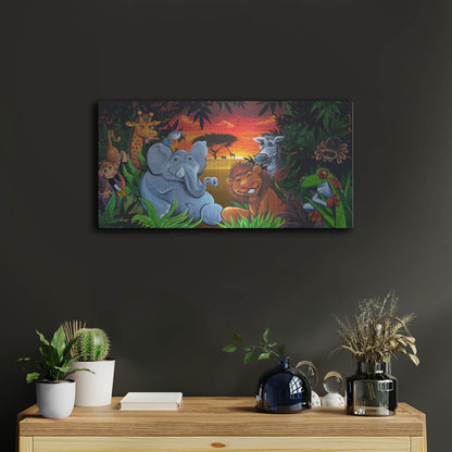 Luxe Metal Art 'Jungle Mural' by Flyland Designs, Metal Wall Art,24x12