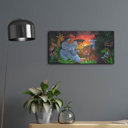 Luxe Metal Art 'Jungle Mural' by Flyland Designs, Metal Wall Art,24x12