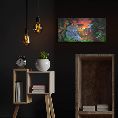 Luxe Metal Art 'Jungle Mural' by Flyland Designs, Metal Wall Art,24x12