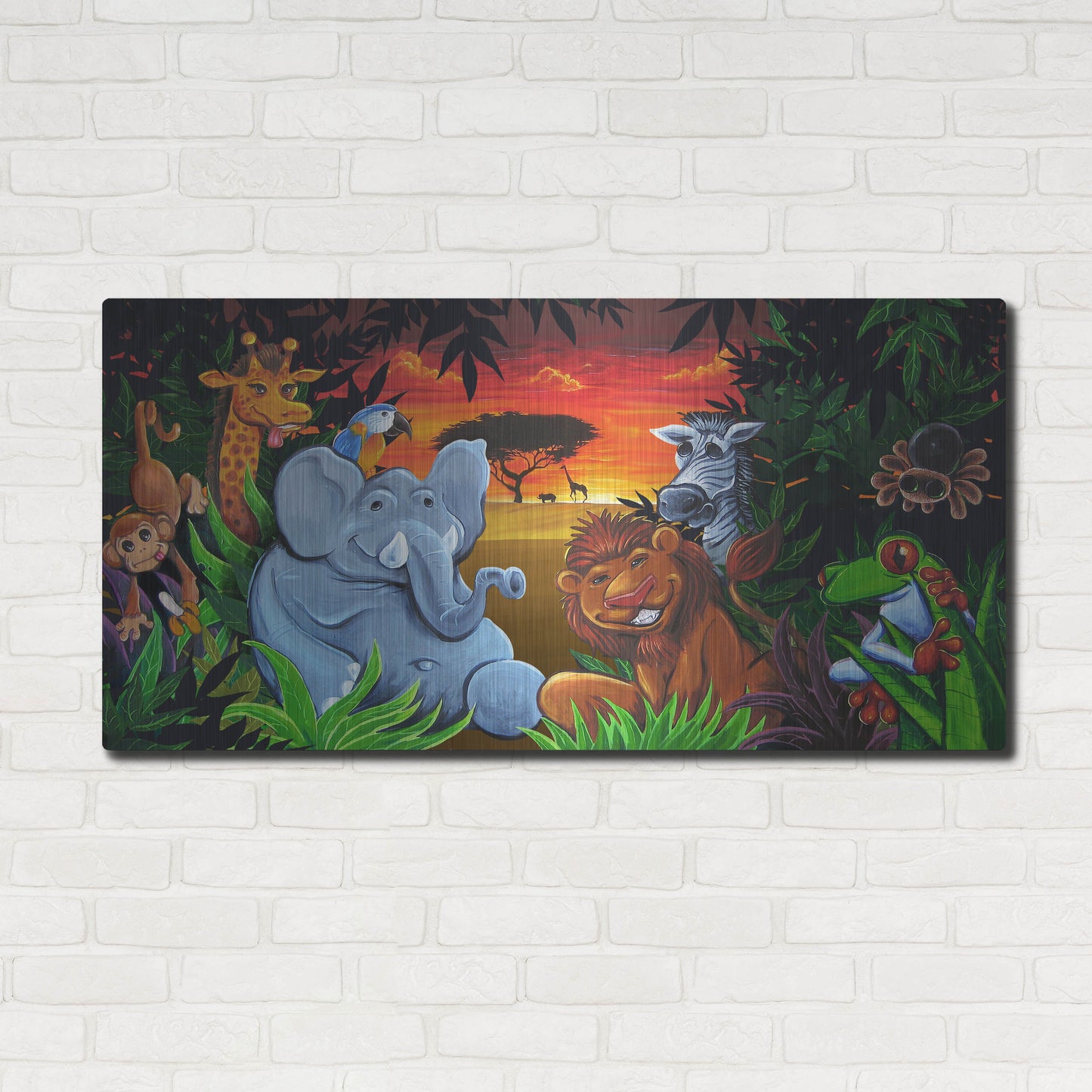 Luxe Metal Art 'Jungle Mural' by Flyland Designs, Metal Wall Art,48x24