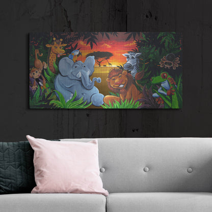 Luxe Metal Art 'Jungle Mural' by Flyland Designs, Metal Wall Art,48x24