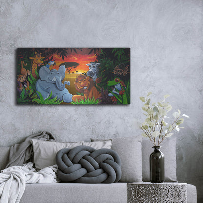 Luxe Metal Art 'Jungle Mural' by Flyland Designs, Metal Wall Art,48x24