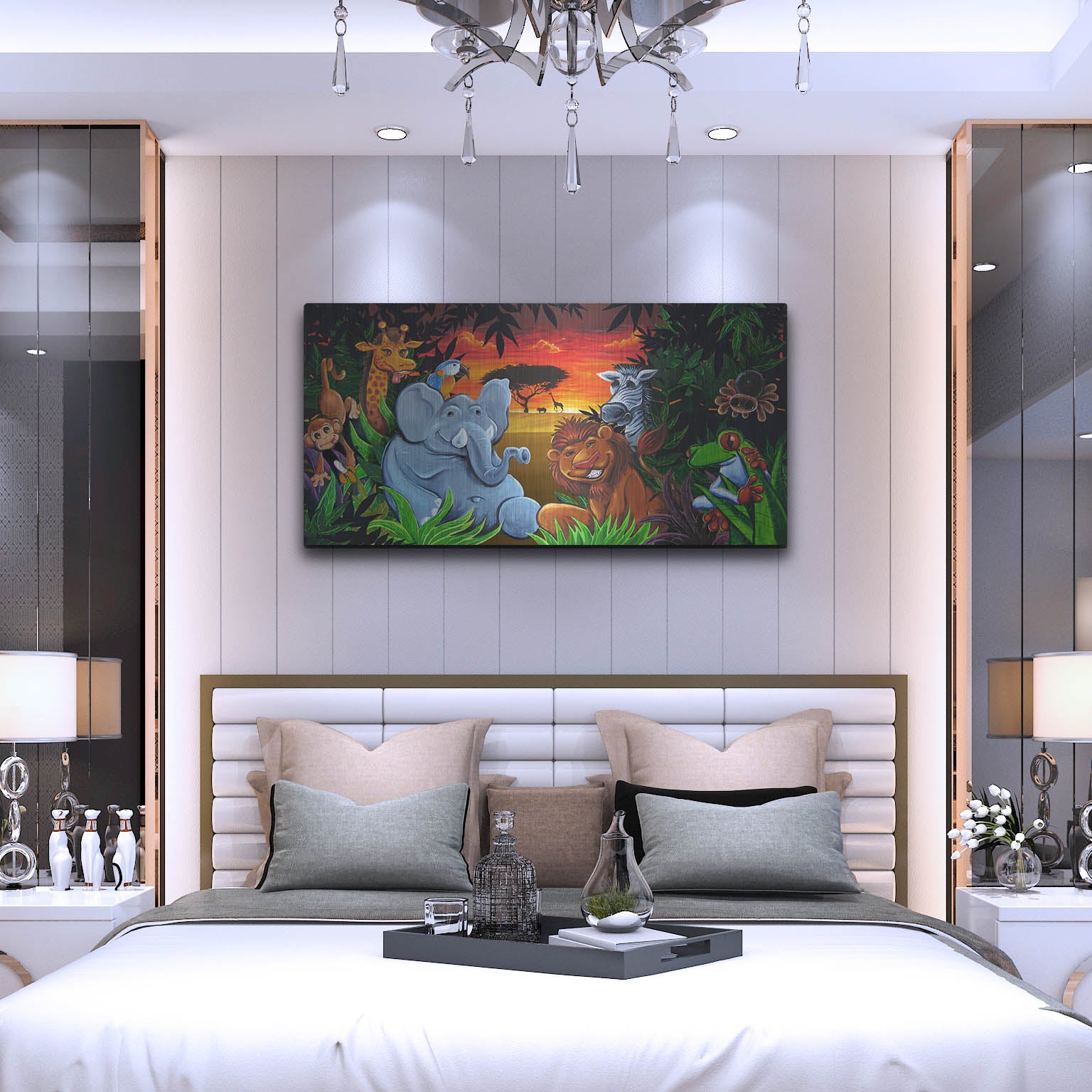 Luxe Metal Art 'Jungle Mural' by Flyland Designs, Metal Wall Art,48x24