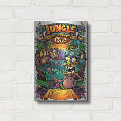 Luxe Metal Art 'JungleCafe Amazon' by Flyland Designs, Metal Wall Art,12x16