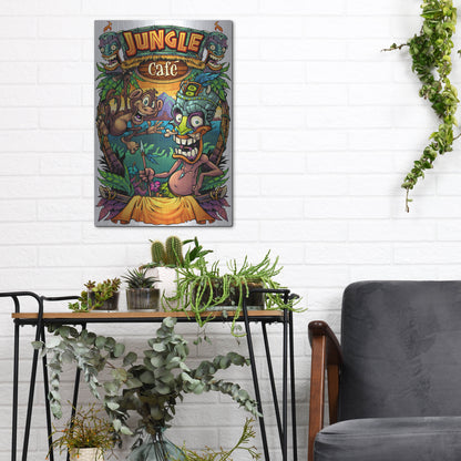 Luxe Metal Art 'JungleCafe Amazon' by Flyland Designs, Metal Wall Art,12x16