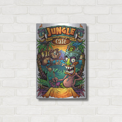 Luxe Metal Art 'JungleCafe Amazon' by Flyland Designs, Metal Wall Art,16x24