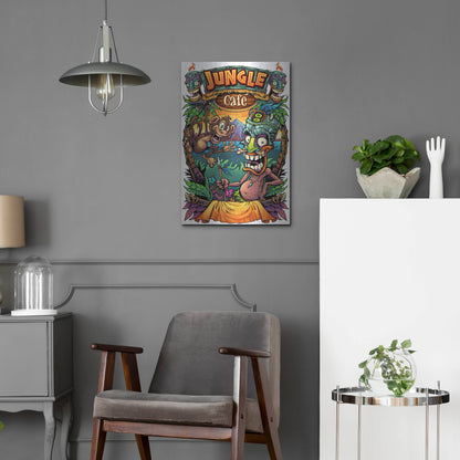 Luxe Metal Art 'JungleCafe Amazon' by Flyland Designs, Metal Wall Art,16x24