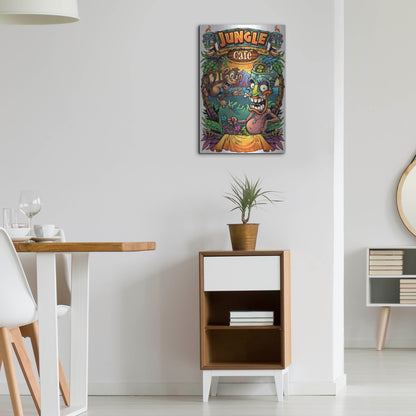 Luxe Metal Art 'JungleCafe Amazon' by Flyland Designs, Metal Wall Art,16x24
