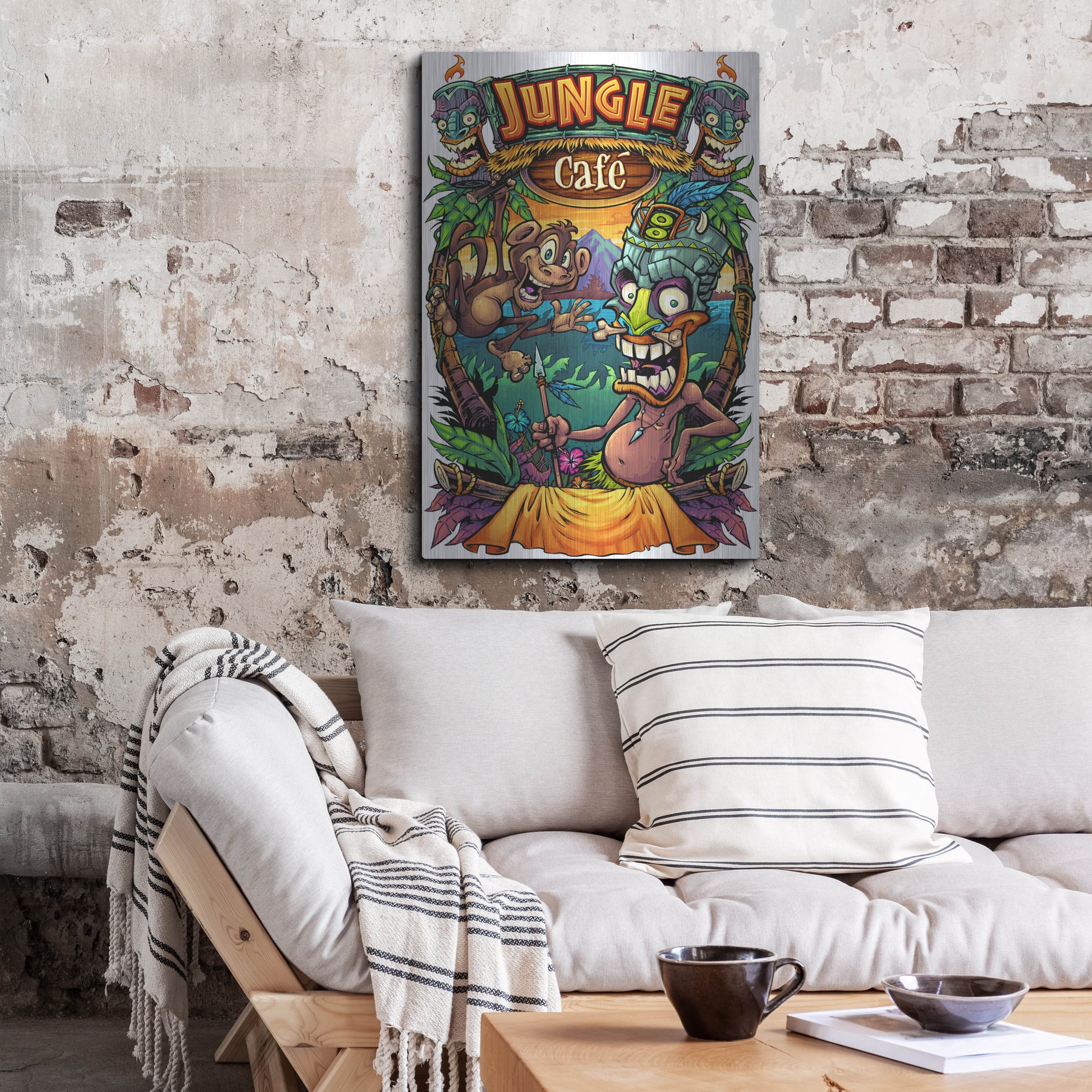 Luxe Metal Art 'JungleCafe Amazon' by Flyland Designs, Metal Wall Art,24x36