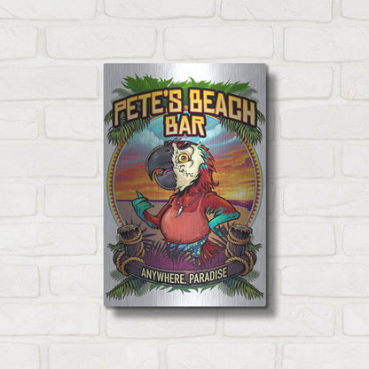 Luxe Metal Art 'Pete's Beach Bar' by Flyland Designs, Metal Wall Art,12x16
