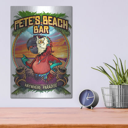 Luxe Metal Art 'Pete's Beach Bar' by Flyland Designs, Metal Wall Art,12x16