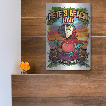 Luxe Metal Art 'Pete's Beach Bar' by Flyland Designs, Metal Wall Art,12x16