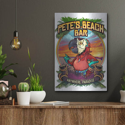 Luxe Metal Art 'Pete's Beach Bar' by Flyland Designs, Metal Wall Art,12x16