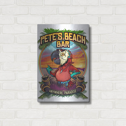 Luxe Metal Art 'Pete's Beach Bar' by Flyland Designs, Metal Wall Art,16x24