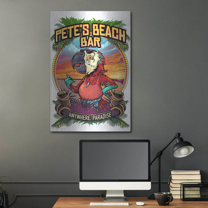Luxe Metal Art 'Pete's Beach Bar' by Flyland Designs, Metal Wall Art,24x36