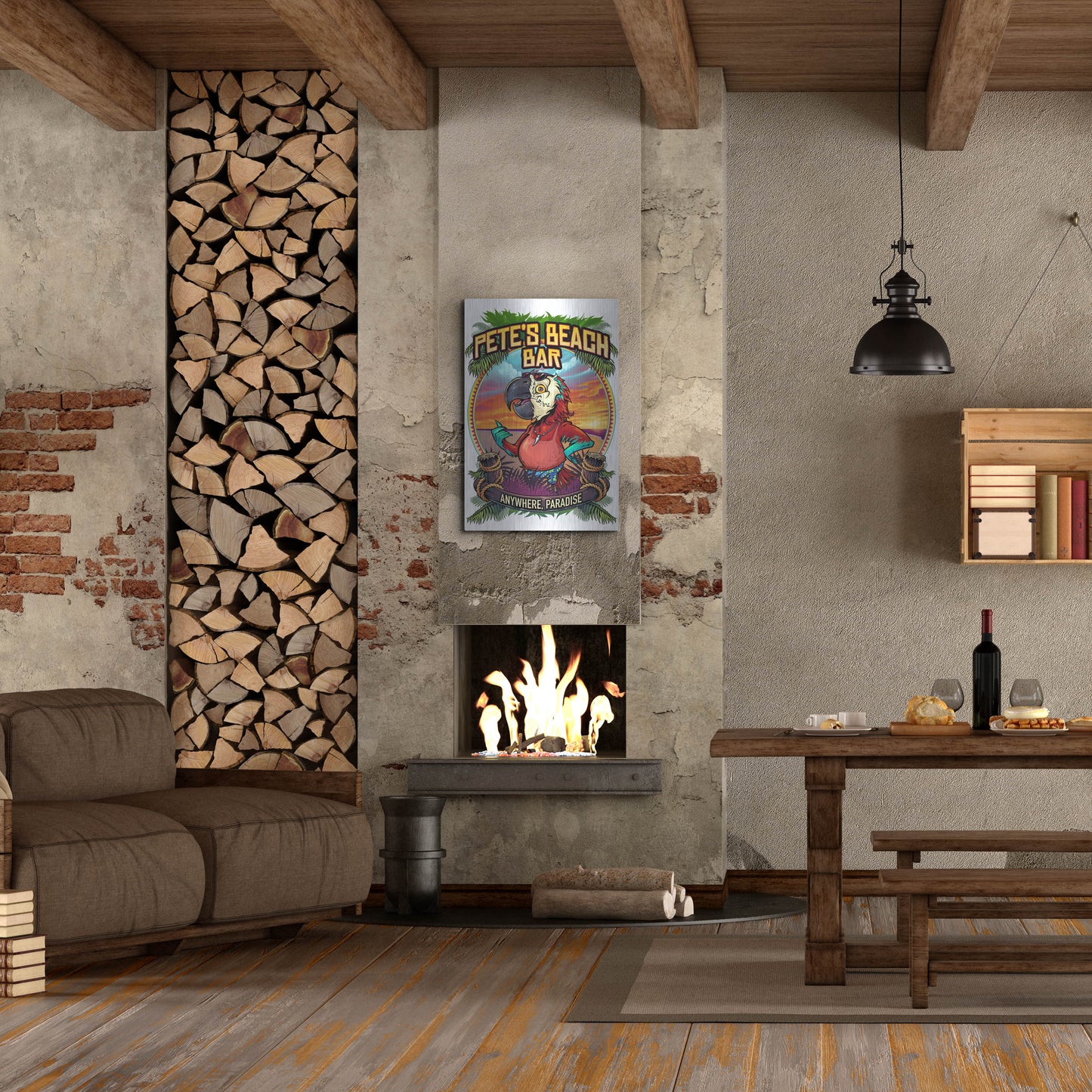 Luxe Metal Art 'Pete's Beach Bar' by Flyland Designs, Metal Wall Art,24x36