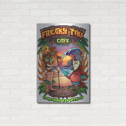 Luxe Metal Art 'Tiki and Parrot Island Template 2' by Flyland Designs, Metal Wall Art,24x36