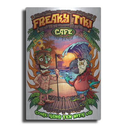 Luxe Metal Art 'Tiki and Parrot Island Template 2' by Flyland Designs, Metal Wall Art