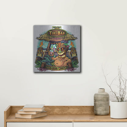 Luxe Metal Art 'Tiki Bar' by Flyland Designs, Metal Wall Art,12x12