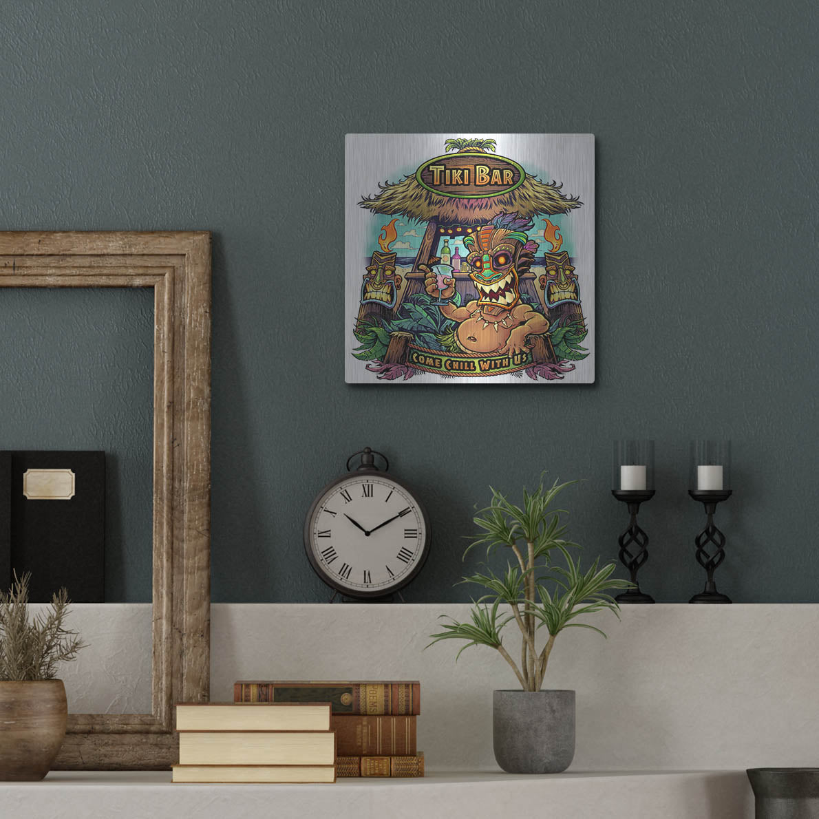 Luxe Metal Art 'Tiki Bar' by Flyland Designs, Metal Wall Art,12x12