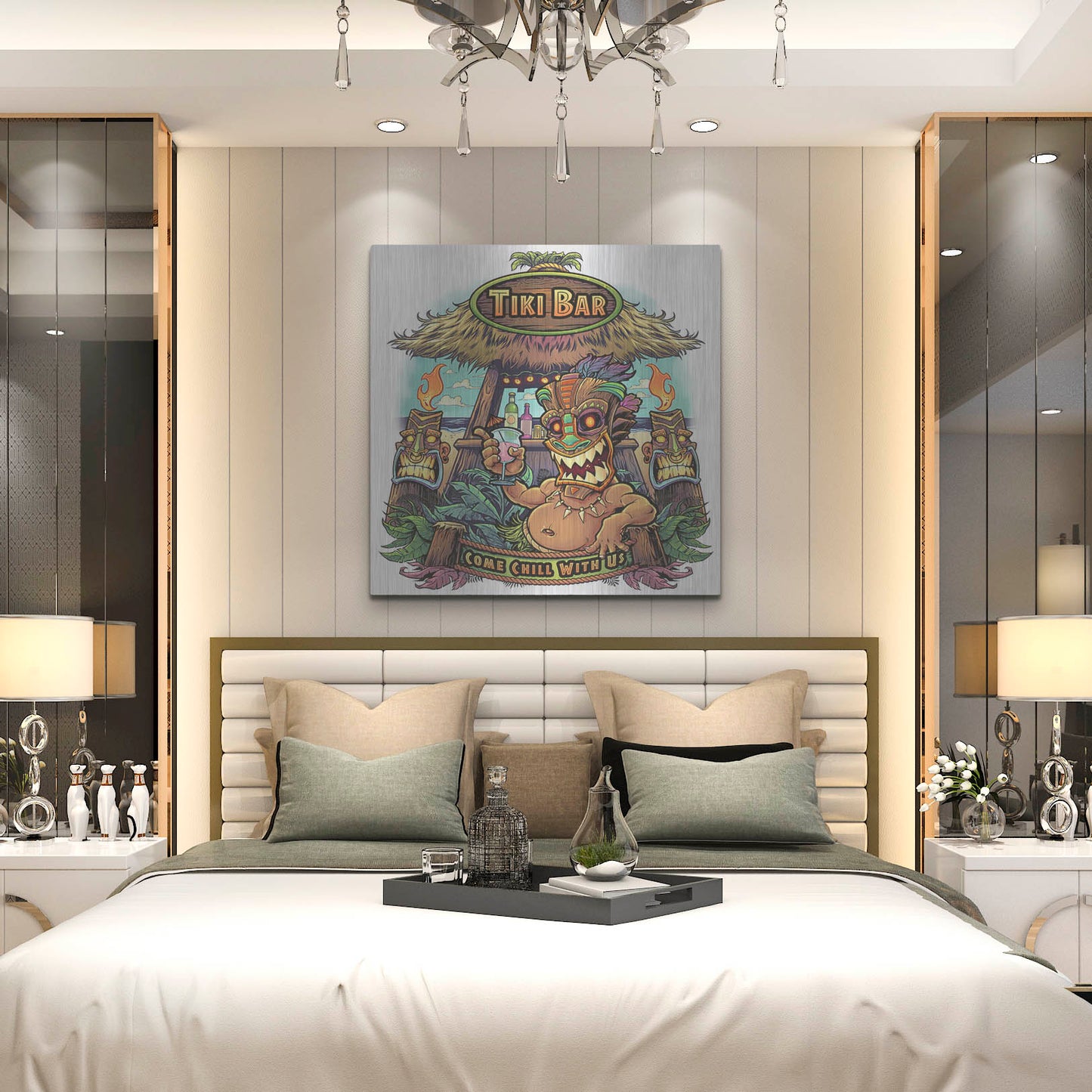 Luxe Metal Art 'Tiki Bar' by Flyland Designs, Metal Wall Art,36x36