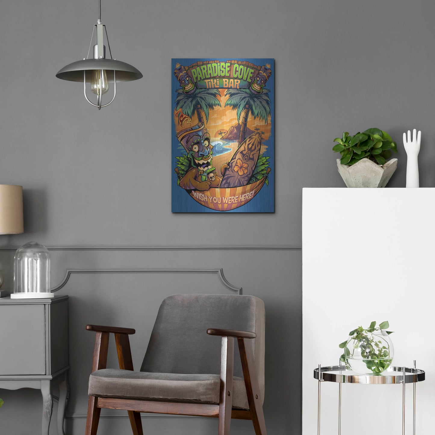 Luxe Metal Art 'Tiki Man Hammock' by Flyland Designs, Metal Wall Art,16x24