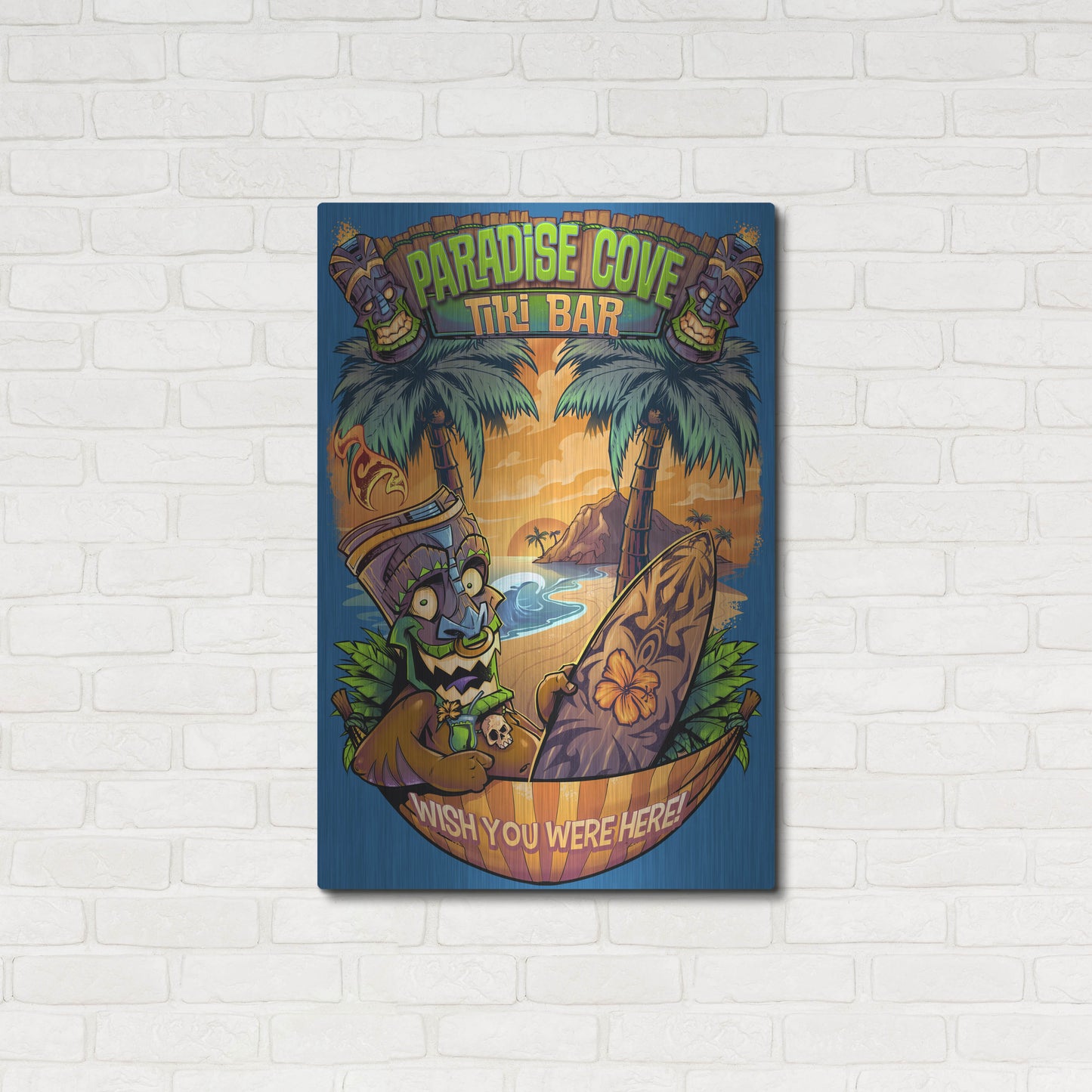 Luxe Metal Art 'Tiki Man Hammock' by Flyland Designs, Metal Wall Art,24x36